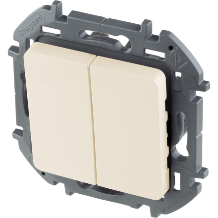 Выключатель двухклавишный Legrand Inspiria 673621
