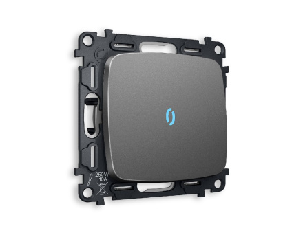 Комплект механизма 1-кл проходного выключателя с подсветкой Ambrella Volt Omega MO652040