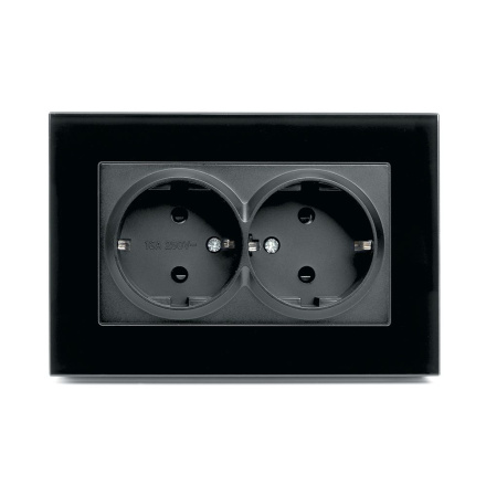 Розетка 2-местная с/з с защитной шторкой Stekker Катрин 39516