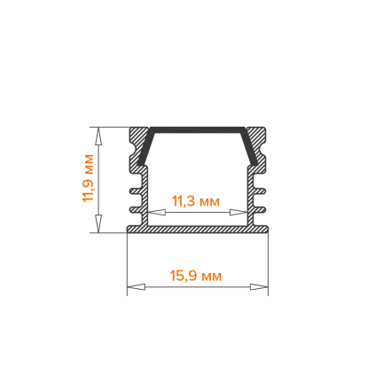Профиль накладной Wolta WAP-S-16/12/2000-W