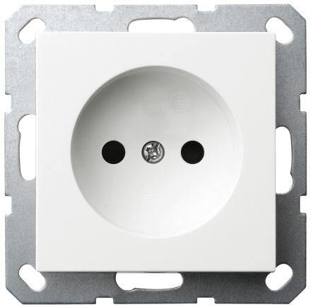 Розетка без заземления Jasmart с защитными шторками 16A 250V 2P белый глянцевый G5503W