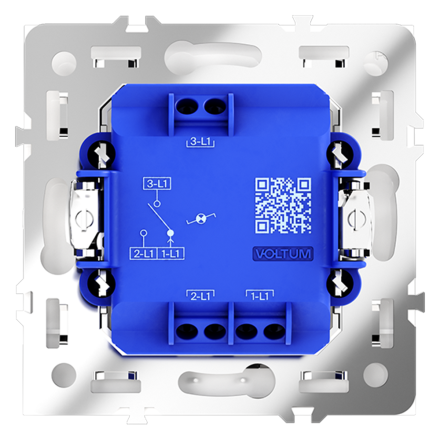 Проходной переключатель одноклавишный с подсветкой Voltum S70 VLS010402 (белый матовый)