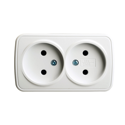 Розетка накладная 2-местная Stekker Basic PST10-502-20 50075