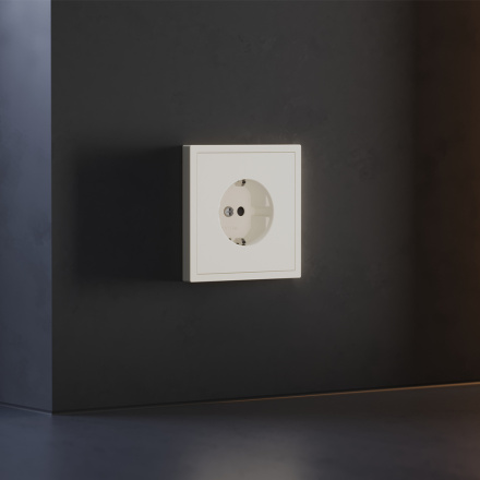 Накладка для розетки с заземлением и защитными шторками Voltum S70 (хлопок) VLS000713