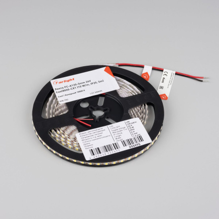 Светодиодная лента Arlight FC-A120-5mm 24V Сool8K-CX1 (10 W/m, IP20, 5m) 055975