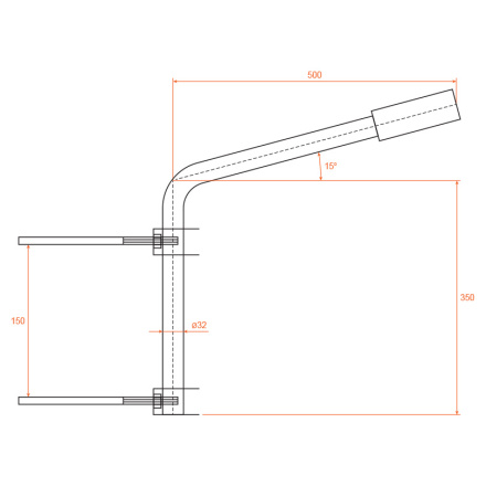 Кронштейн приставной для консольного светильника Wolta К1П-035-05-2-012х06-С