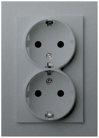 Двойная розетка SHUKO Jasmart с защитными шторками (2P+T) 16A 250V G5504S