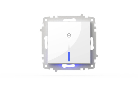 Выключатель одноклавишный проходной с подсветкой ELBI Zena Vega 609-015600-210