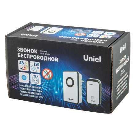 Беспроводной звонок Uniel UDB-094W-R1T1-38S-BL/SL UL-00011366