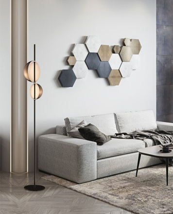 Торшер DeLight Collection Floor lamp 10728F black/gold