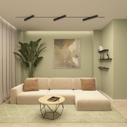 Трековый однофазный светильник Denkirs Edder DK6644-BK