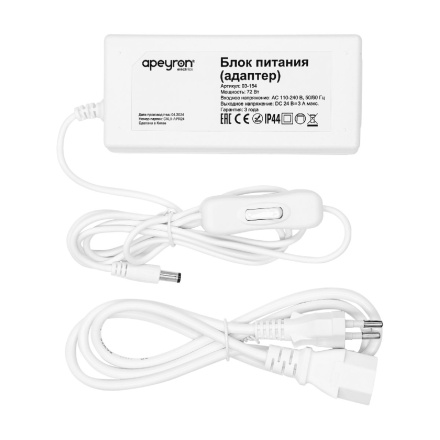 Блок питания Apeyron 72Вт DC24В 3A IP44 03-154