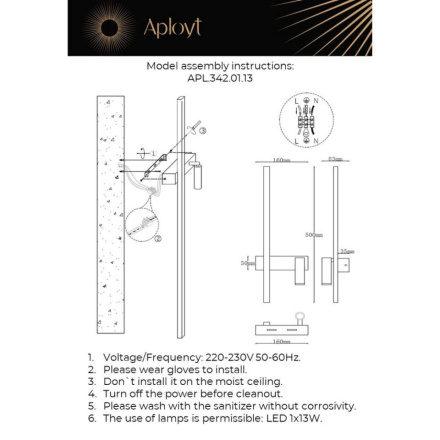 Настенный светильник Aployt Reymand APL.342.01.13