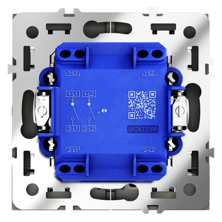 Выключатель двухклавишный с подсветкой Voltum S70 VLS020208 (черный матовый)