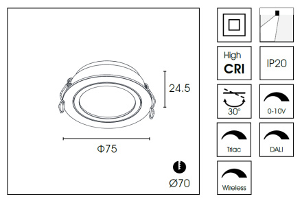 Встраиваемый светильник Delight Collection DA8303DR
