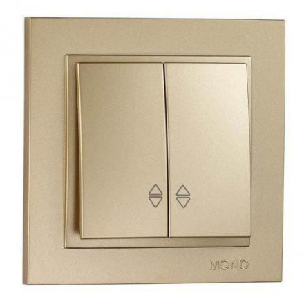 Выключатель двухклавишный проходной Mono Electric Despina 10А 250В титан 102-222223-111