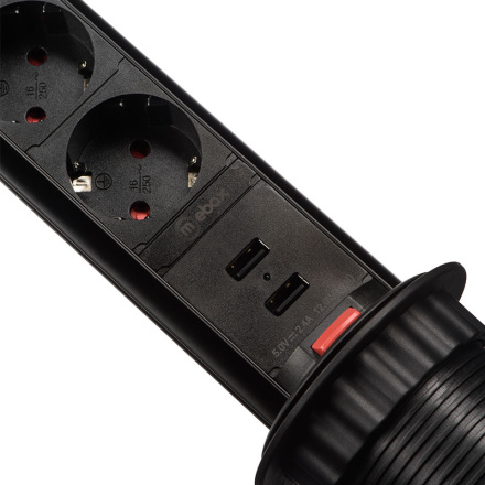 Блок розеток 105S (3 секции и 2 USB) Mebax 00-00000825