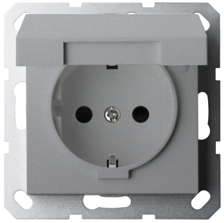 Двойная розетка SHUKO Jasmart с крышкой с защитными шторками (2P+T) 16A 250V G5505S